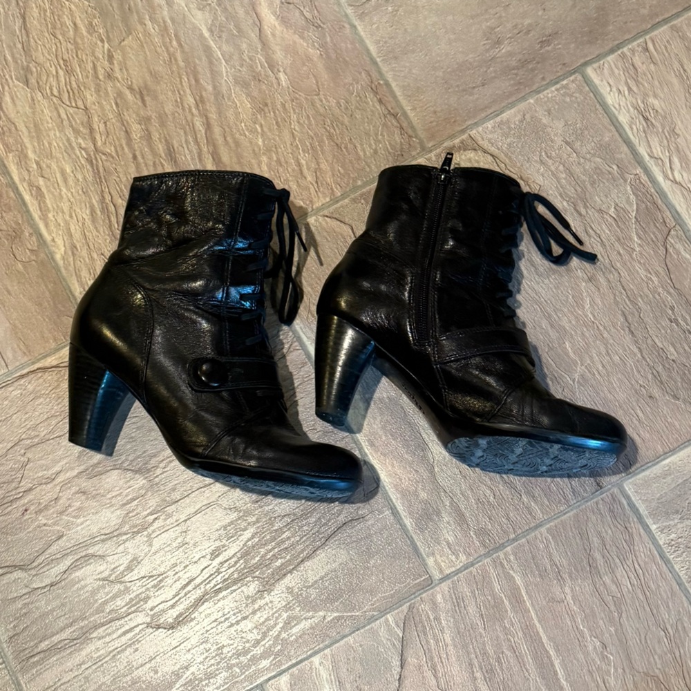 Indigo Black Lace Up Boots